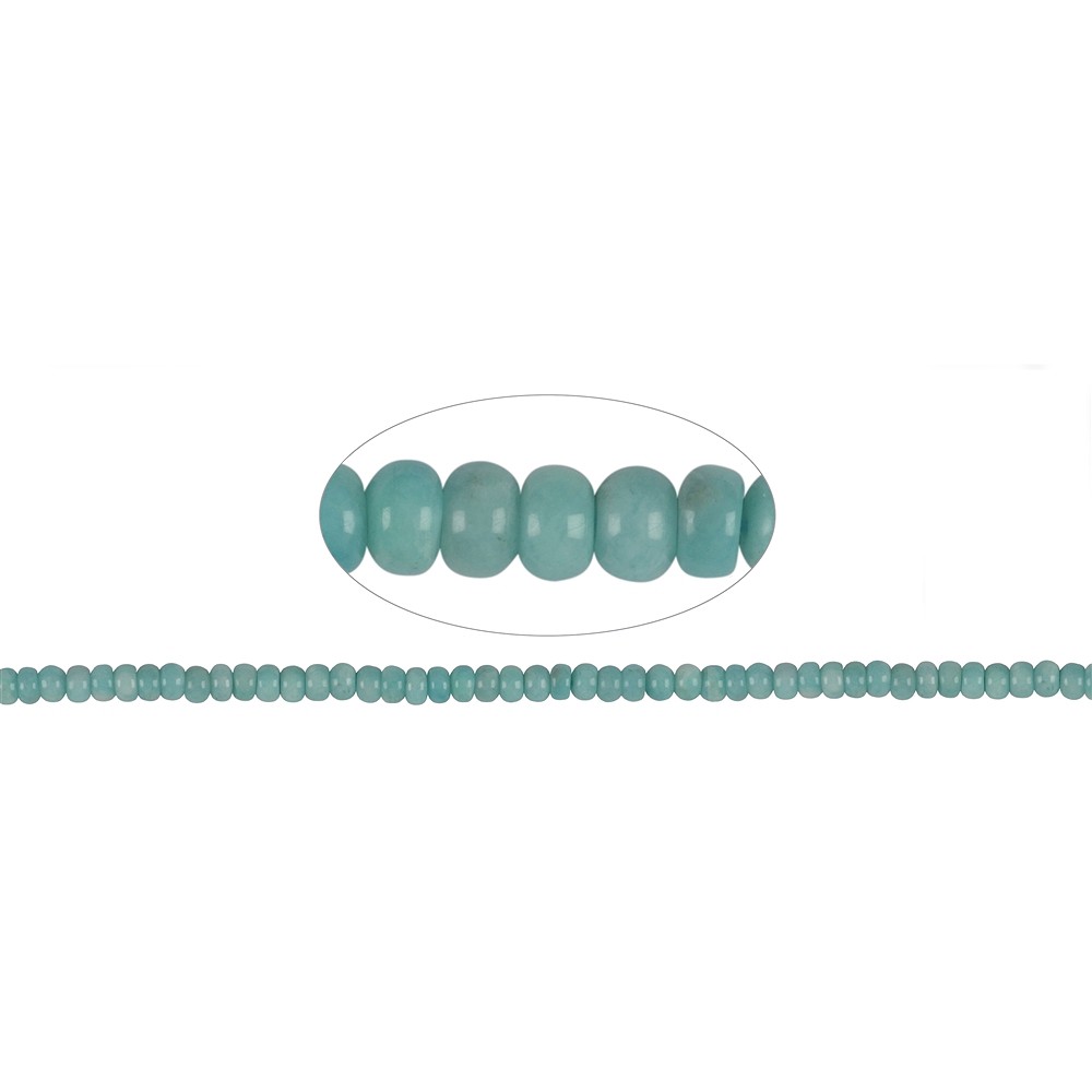 Button strand, Amazonite AA, 03 x 06mm | Schreier gems, healing stones & jewelry