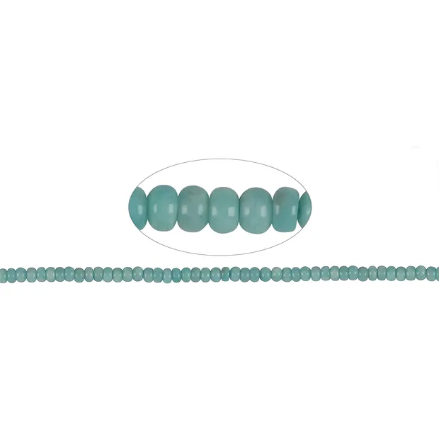 Filo di bottoni, Amazzonite AA, 03 x 06 mm | grossista gemme e pietre curative