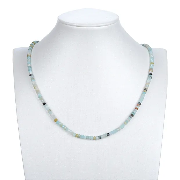 Strang Button, Amazonite (multicolored/light), faceted, 02 x 04 mm | Marco Schreier