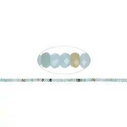 143690300527 Cordón botón, amazonita (de color), facetado, 02 x 04mm | Marco Schreier