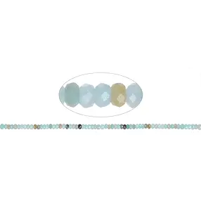 Rang de colliers, Amazonite (multicolore), facetté, 02 x 04mm | Marco Schreier