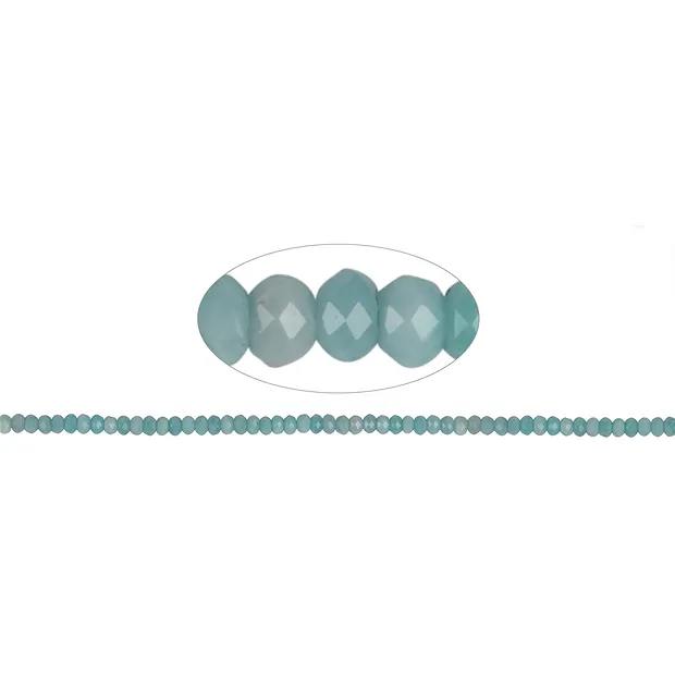 Strang Button, Amazonit (hell), facettiert, 03 x 05mm | Marco Schreier