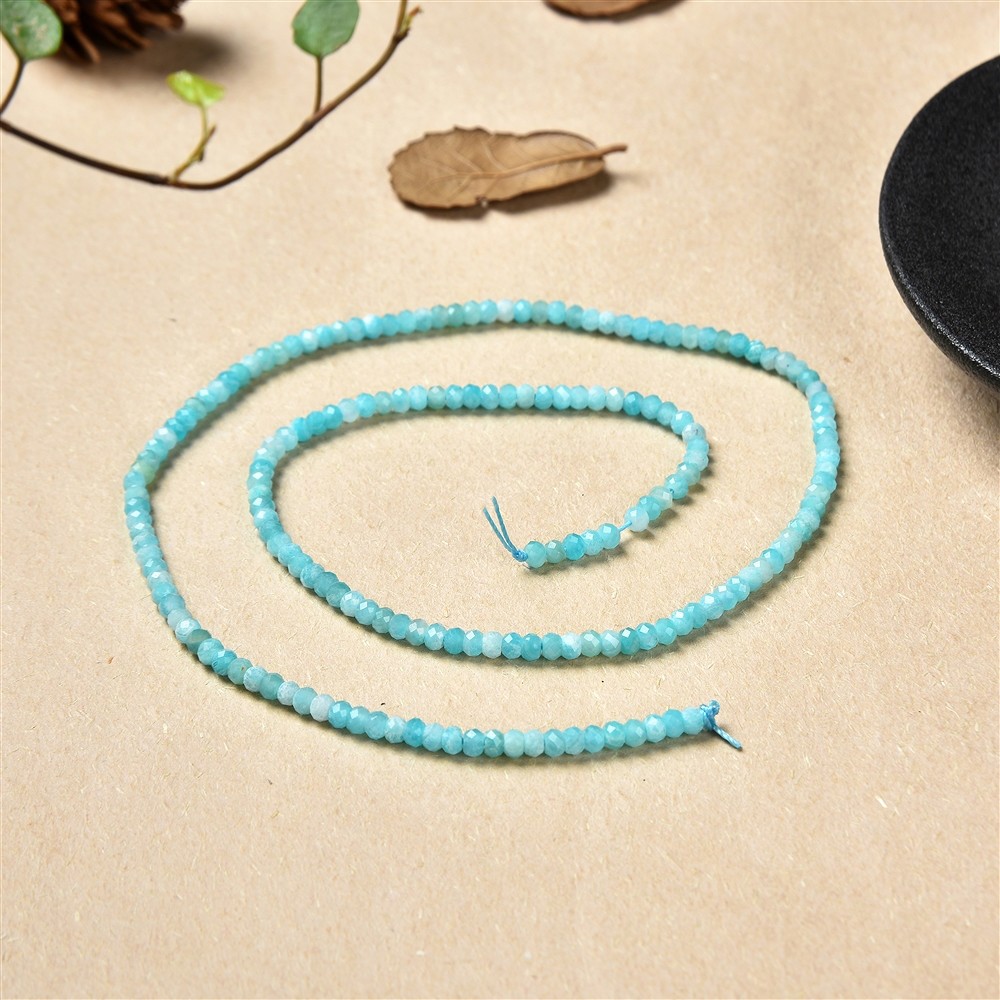 Button strand, Amazonite (light) extra, faceted, 03 x 05mm (39cm) | Marco Schreier