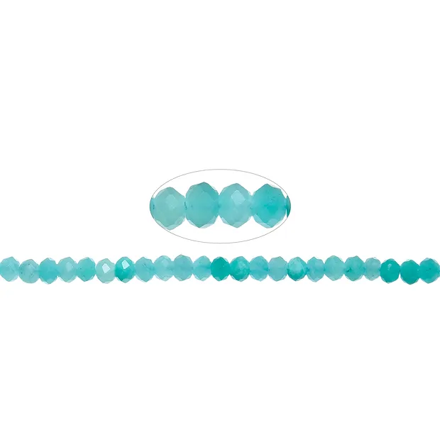 Strang Button, Amazonit (hell) extra, facettiert, 03 x 05mm (39cm) | Marco Schreier