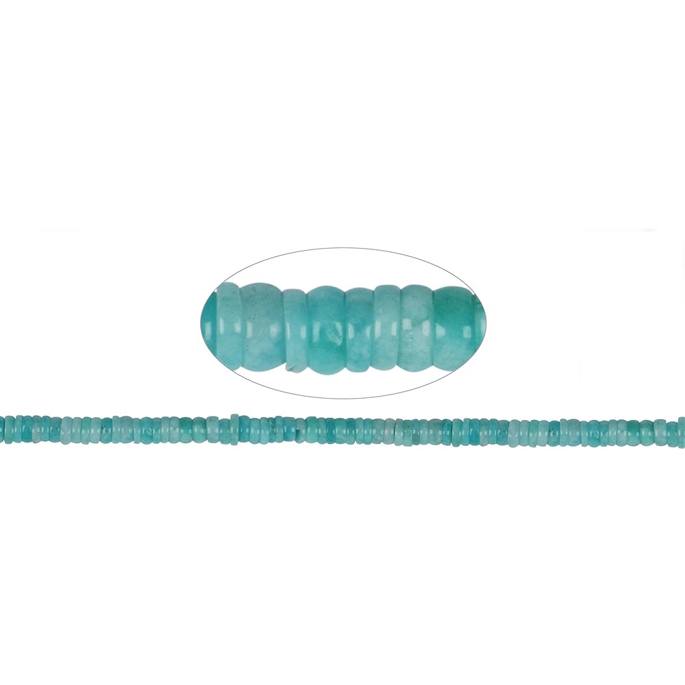 Button strand, Amazonite (light), 02 x 06-07mm | gems, healing stones & jewelry