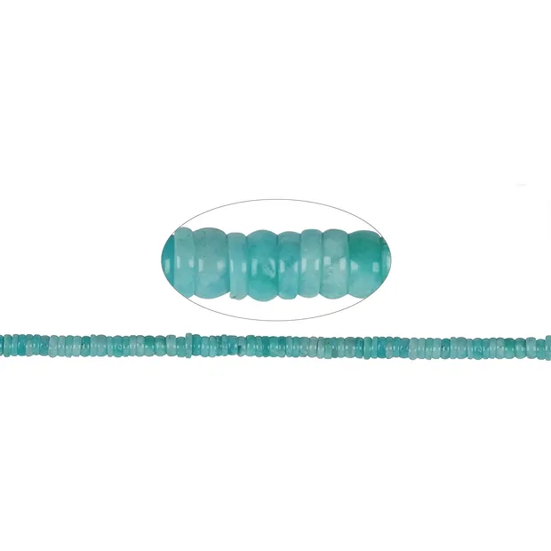 Strang Button, Amazonit (hell), 02 x 06-07mm | Edelsteine, Heilsteine & Schmuck