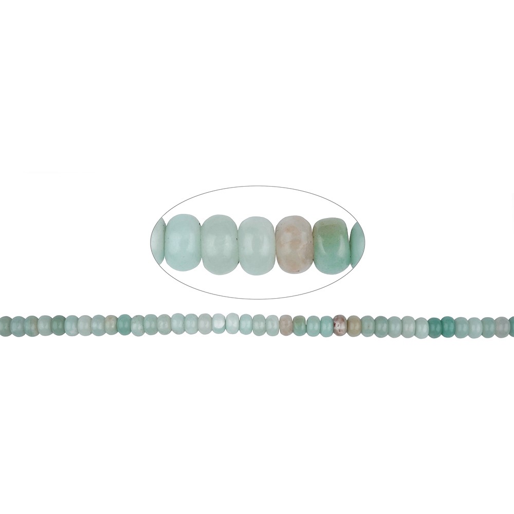Button strand, Amazonite (multicolored/light), 04 x 07mm | Marco Schreier