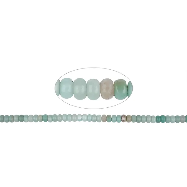 Button strand, Amazonite (multicolored/light), 04 x 07mm | Marco Schreier