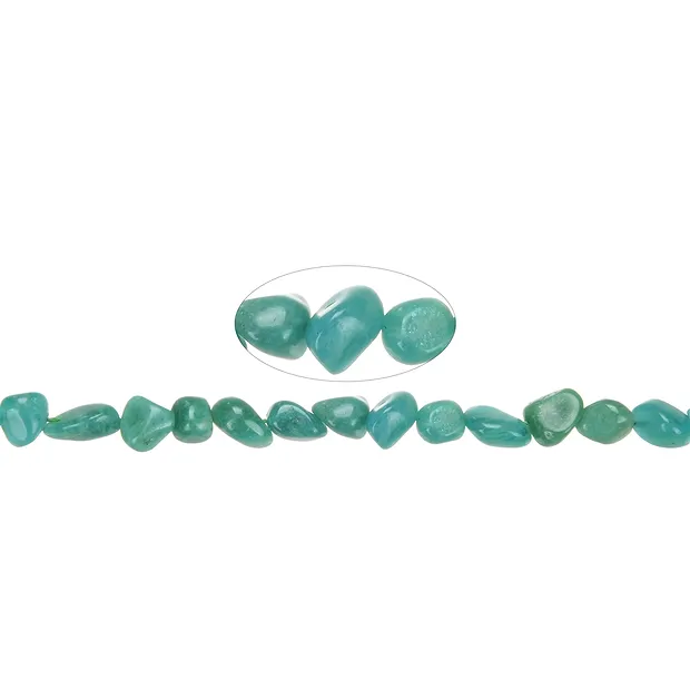 Strand of nuggets, Amazonite (dark), 08 x 10mm (37cm) | Marco Schreier