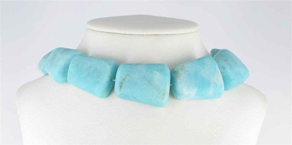 Strand of nuggets "Trapezoid", Amazonite A, matt, 28 - 33mm | Marco Schreier