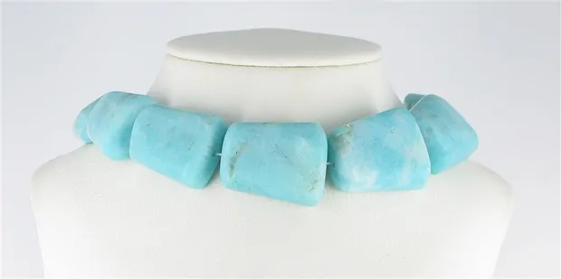 Rang de colliers Nuggets "Trapez", Amazonite A, mat, 28 - 33mm | Marco Schreier