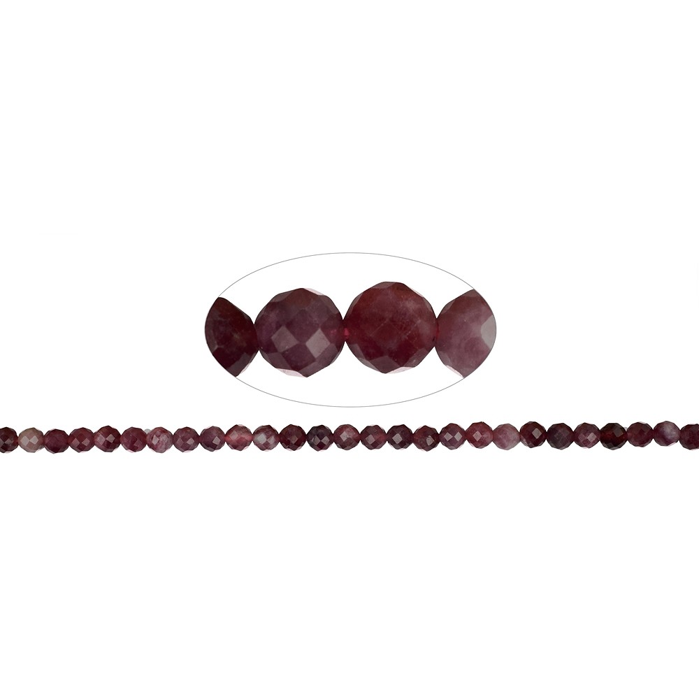 Rang de collier boules, tourmaline (rose), à facettes, 05mm (39cm) | Marco Schreier