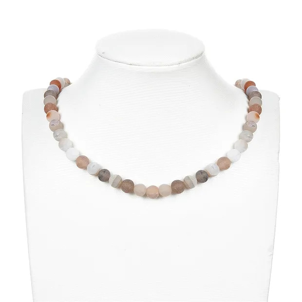 String Beads, Agate (Druzy) matt, 08mm | Schreier gems, healing stones & jewelry