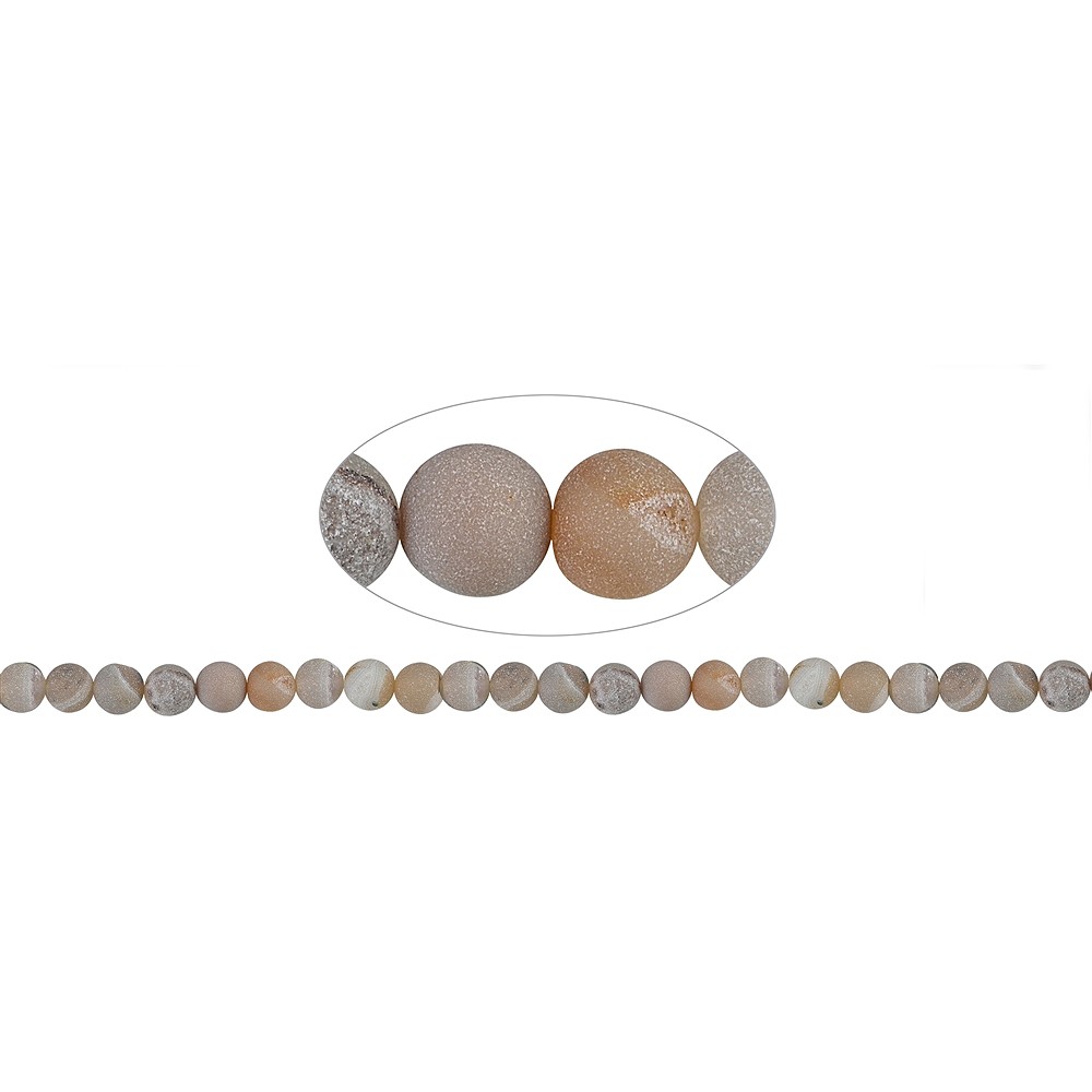 String Beads, Agate (Druzy) matt, 08mm | Schreier gems, healing stones & jewelry