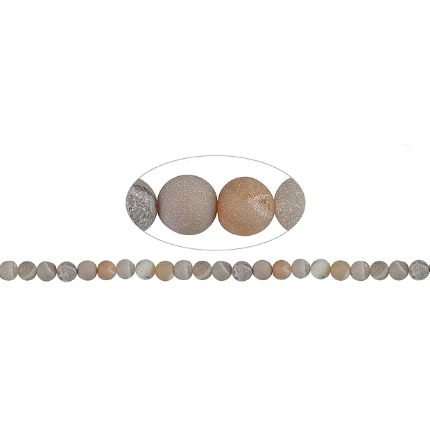 String Beads, Agate (Druzy) matt, 08mm | Schreier gems, healing stones & jewelry