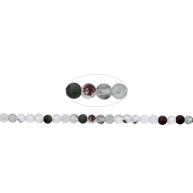 Filo di perle, quarzo incluso, opaco, 04 mm | grossista gemme e pietre curative