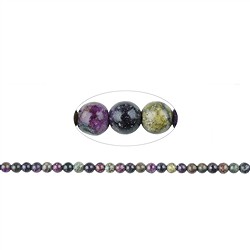 143890100421 Rang de collier boules, stichtite en matrice, 05mm | Marco Schreier