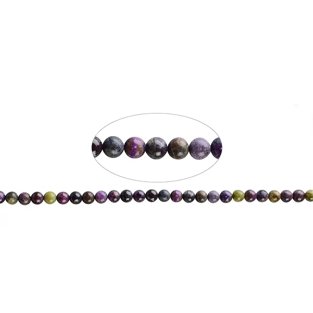 Strang Kugeln, Stichtit in Matrix, 09-09,5mm | Edelsteine, Heilsteine & Schmuck