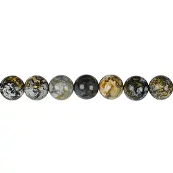 143930101020 String Beads, Agate (feather agate), 10mm (37cm) | Marco Schreier