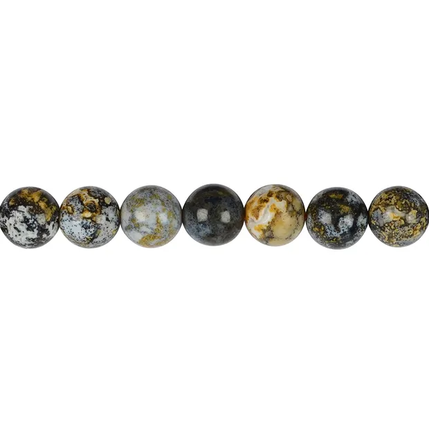 Rang de collier boules, Agate (Agate à ressort), 10mm (37cm) | Marco Schreier