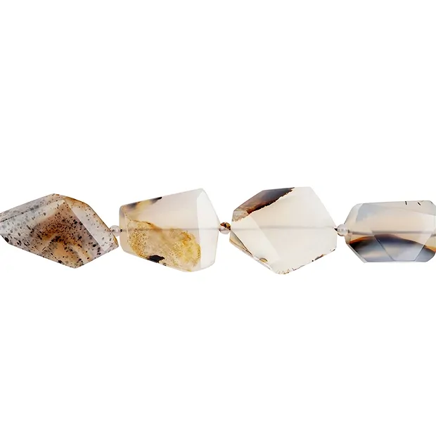 Strang Freeform facettiert, Achat (Montana), 25 x 20mm | Marco Schreier