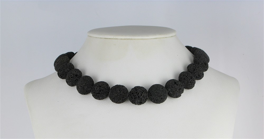 Filo di bottoni, lava (marrone), 18 x 10 mm | grossista gemme e pietre curative