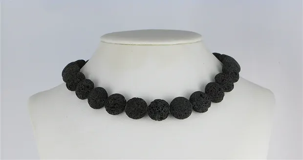 Filo di bottoni, lava (marrone), 18 x 10 mm | grossista gemme e pietre curative
