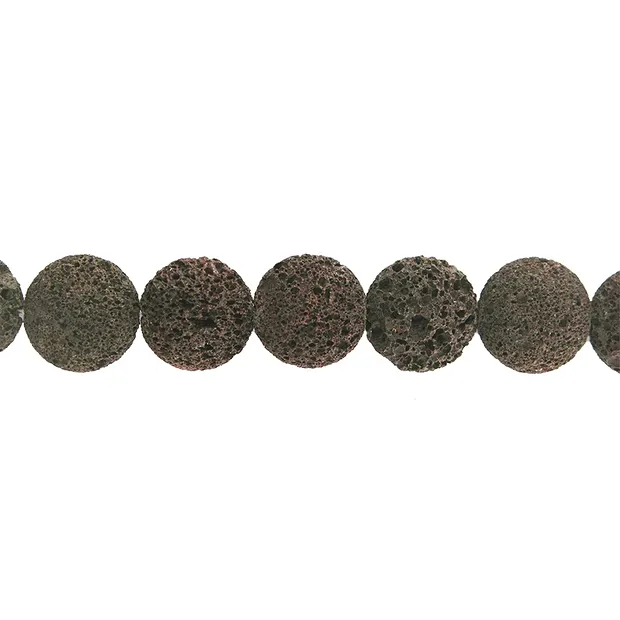 Filo di bottoni, lava (marrone), 18 x 10 mm | grossista gemme e pietre curative