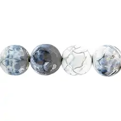 144000101220 Rang de collier boules, Agate (serpentine) blanc-noir (teintée), 16mm | Marco Schreier