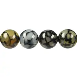 144000101420 Cuentas de piedras preciosas, Ágata (roseta de calcedonia) negra (teñida), 20mm | Marco Schreier