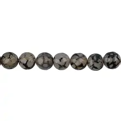 144000101920 String Beads, Agate (Snakeskin Agate) black (dyed) faceted, 10mm (38cm) | Marco Schreier