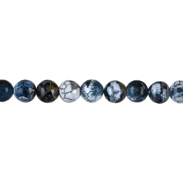 String Beads, Black Snake Agate (dyed), faceted, 16 mm | Marco Schreier