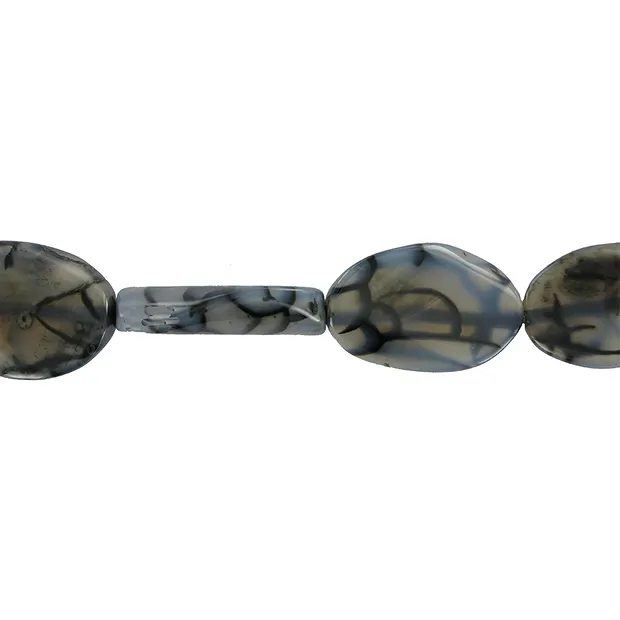 Strang Lense, black snake agate (dyed), twisted, 30 mm | Marco Schreier