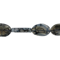 144000307420 Rang de collier, Agate (serpentine), noir (teintée), torsadé sur lui-même, 20mm | Marco Schreier