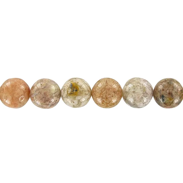 String Beads, Moss Agate (pink), 16mm | wholesale gems, healing stones & jewelry