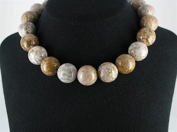 Strang Kugeln, Moosachat (pink), 20mm | Edelsteine, Heilsteine & Schmuck-Handel