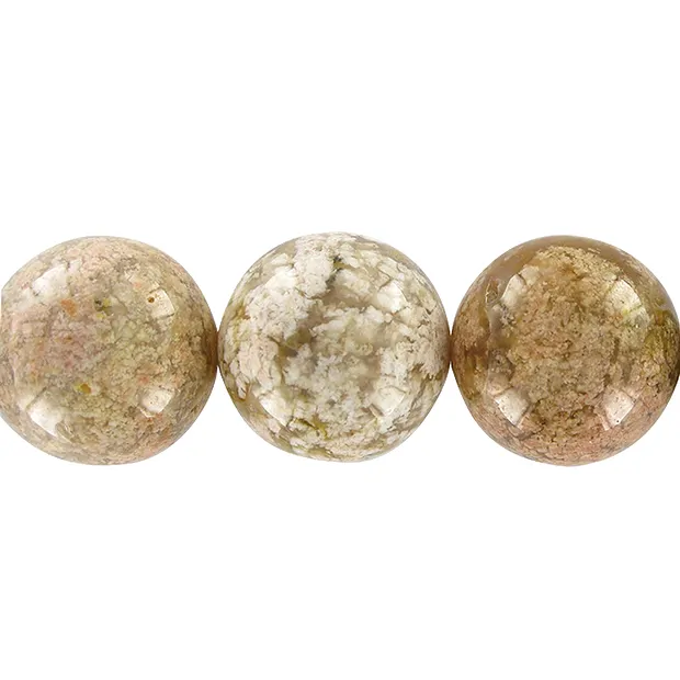 String Beads, Moss Agate (pink), 20mm | wholesale gems, healing stones & jewelry