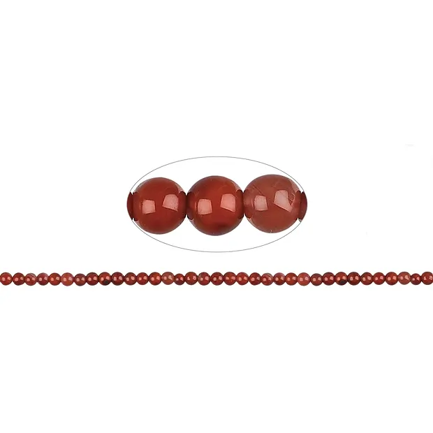 String Beads, blood chalcedony (natural), 04 - 05mm | Marco Schreier