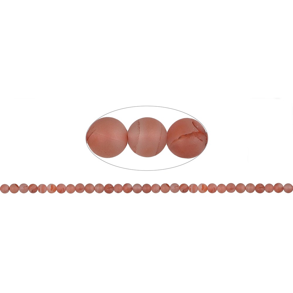 Rang de colliers boules, calcédoine sanguine (naturelle), mat, 05 - 06mm | Marco Schreier
