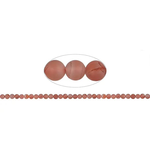 Rang de colliers boules, calcédoine sanguine (naturelle), mat, 05 - 06mm | Marco Schreier