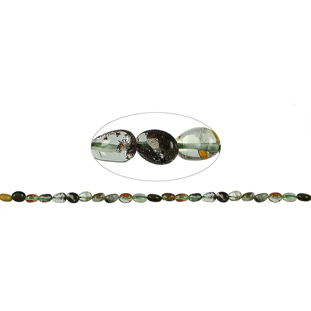 Strang Nuggets flach, Inklusenquarz, 08-10 x 05-07mm | Marco Schreier