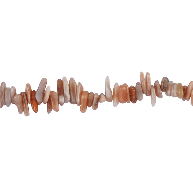 Filo di pepite "dente", Pietra di luna (arancione), 03-05 x 09-18 mm | Marco Schreier