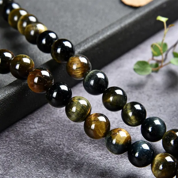 String Beads, Tiger's Eye (Mix), 08mm | wholesale gems, healing stones & jewelry