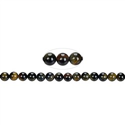 144170100720 Cuentas de piedras preciosas, Ojo de tigre (mezcla), 08mm | Marco Schreier