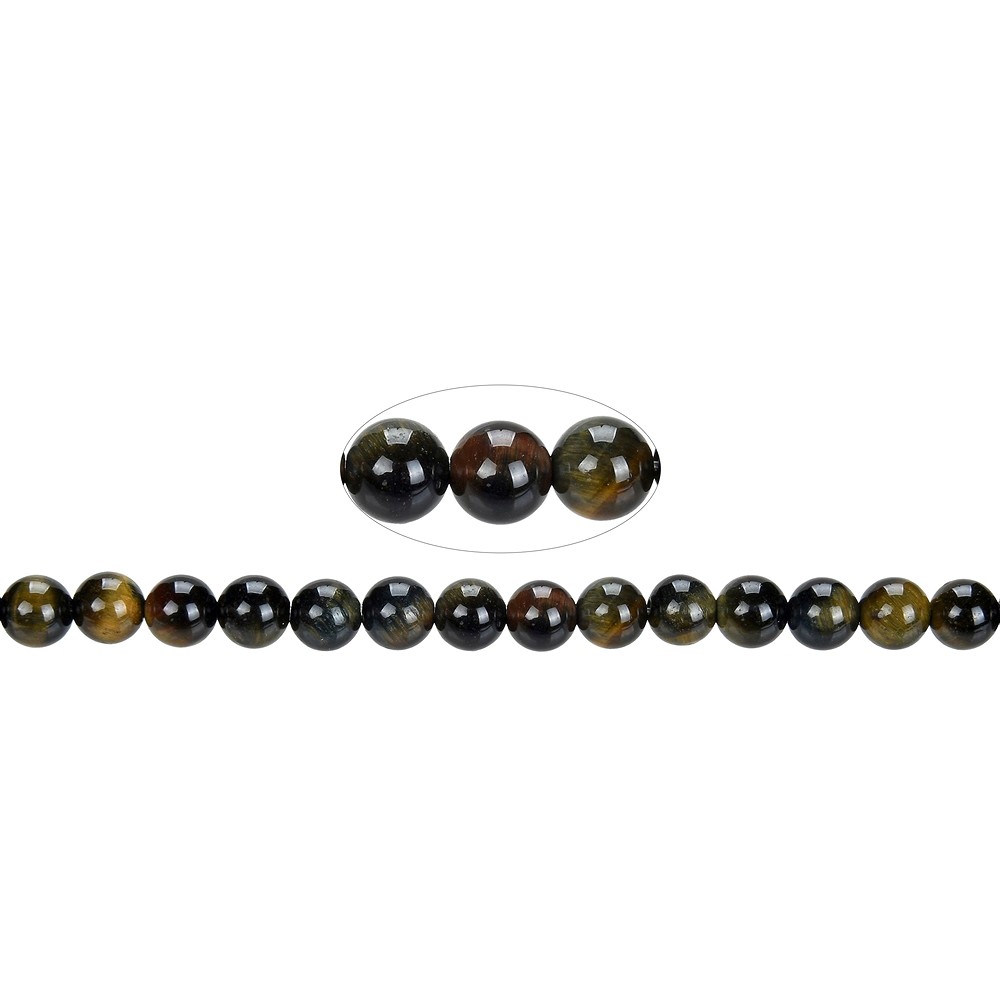 Cuentas de piedras preciosas, Ojo de tigre (mezcla), 08mm | Marco Schreier