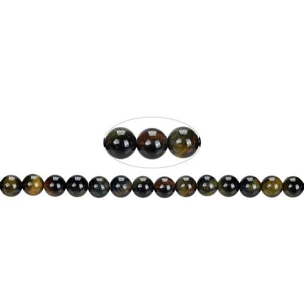 Rang de colliers boules, Oeil-de-tigre (Mix), 08mm | Marco Schreier