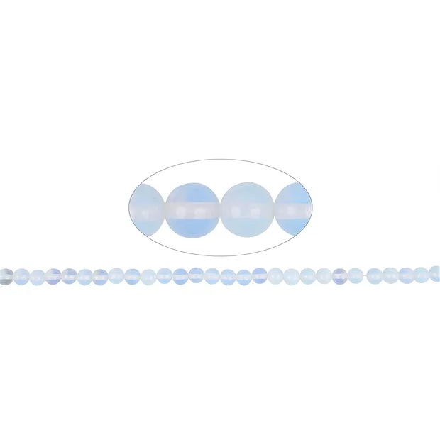 Filo di perle, vetro opalino (sintetico), 06 mm (38 cm) | Marco Schreier