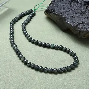 String Beads, Kyanite (stab.) dark green, 06mm (39cm) | Marco Schreier