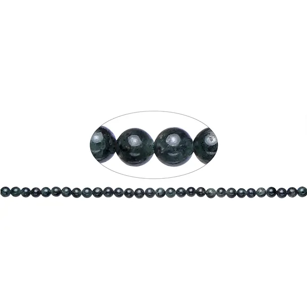 String Beads, Kyanite (stab.) dark green, 06mm (39cm) | Marco Schreier