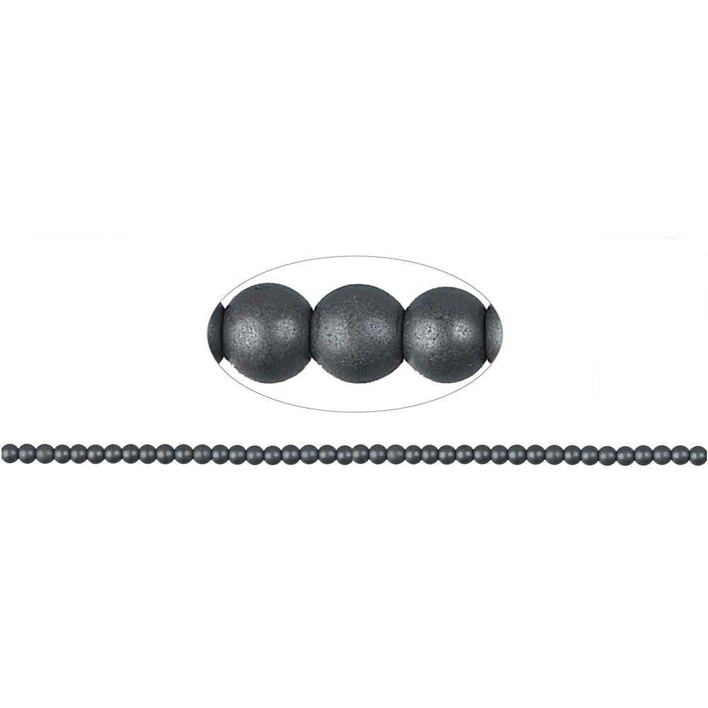 Strang Kugeln, Hämatin, 02mm, matt | Großhandel Edelsteine, Heilsteine & Schmuck